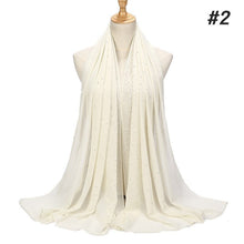 Load image into Gallery viewer, Plain Bubble Pearl Chiffon Scarf