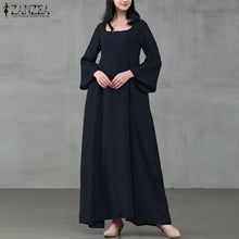 Load image into Gallery viewer, Square Color Cotton Maxi Dress