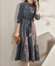 Load image into Gallery viewer, Long Sleeve Floral Women Dress