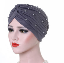 Load image into Gallery viewer, Solid Folds Pearl Turban