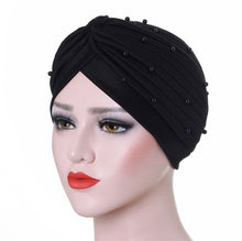 Load image into Gallery viewer, Solid Folds Pearl Turban