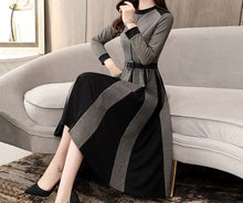 Load image into Gallery viewer, Plaid Spliced Hem Pleated Dress