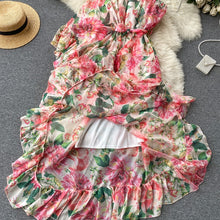 Load image into Gallery viewer, Pink Floral Print Maxi Dress