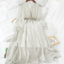 Load image into Gallery viewer, Puff Sleeve Chiffon Maxi Dress