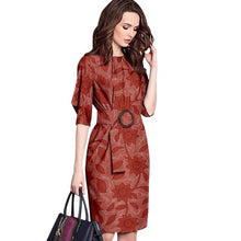 Load image into Gallery viewer, Vintage Print Half Sleeve Dress