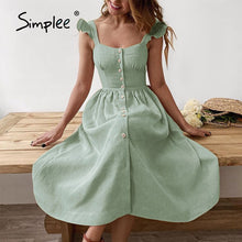 Load image into Gallery viewer, Cotton Spaghetti Strap A-line Sundress