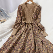 Load image into Gallery viewer, Corduroy Floral Women Dress