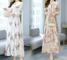 Load image into Gallery viewer, Long Sleeve Chiffon Maxi Dress