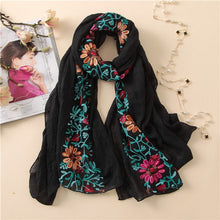 Load image into Gallery viewer, Embroidered Floral Scarf
