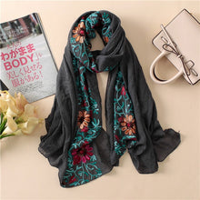 Load image into Gallery viewer, Embroidered Floral Scarf