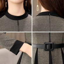 Load image into Gallery viewer, Plaid Spliced Hem Pleated Dress