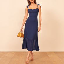 Load image into Gallery viewer, Vintage Strap Tie Ruffle Dress