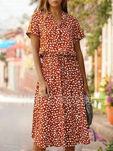 Load image into Gallery viewer, Polka Leopard Print Shirt Dress