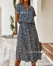 Load image into Gallery viewer, Polka Leopard Print Shirt Dress