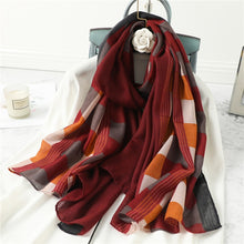 Load image into Gallery viewer, Multicolor Plaid Viscose Scarves