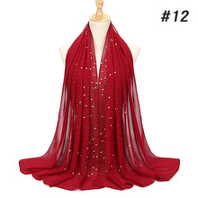 Load image into Gallery viewer, Plain Bubble Pearl Chiffon Scarf