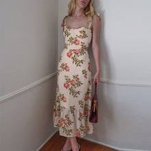 Load image into Gallery viewer, Vintage Strap Tie Ruffle Dress