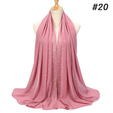 Load image into Gallery viewer, Plain Bubble Pearl Chiffon Scarf
