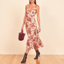 Load image into Gallery viewer, Vintage Strap Tie Ruffle Dress