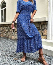 Load image into Gallery viewer, V-Neck Flower Print Maxi Dress