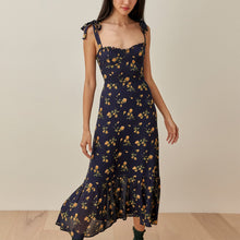 Load image into Gallery viewer, Vintage Strap Tie Ruffle Dress
