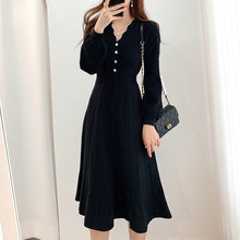 Load image into Gallery viewer, Long Sleeve Slim Women Midi Dress