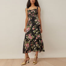 Load image into Gallery viewer, Vintage Strap Tie Ruffle Dress