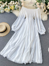 Load image into Gallery viewer, Smocked White Chiffon Dress
