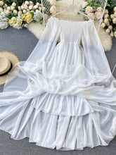 Load image into Gallery viewer, Smocked White Chiffon Dress