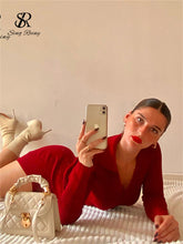 Load image into Gallery viewer, Autumn Bodycon Split Sweater Dress