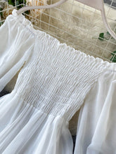 Load image into Gallery viewer, Smocked White Chiffon Dress