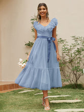 Load image into Gallery viewer, Elegant Sash Vestido Dress