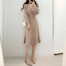 Load image into Gallery viewer, Long Sleeve Slim Women Midi Dress