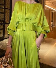 Load image into Gallery viewer, Sleeve Sashes Lace Up Midi Dress