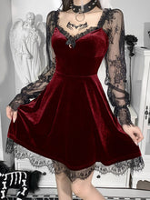 Load image into Gallery viewer, Grunge Gothic Black Mini Dress