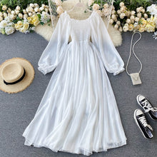 Load image into Gallery viewer, Smocked White Chiffon Dress