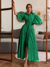 Load image into Gallery viewer, Elegant Solid Hollow Out Maxi Dress