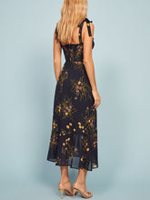 Load image into Gallery viewer, Vintage Strap Tie Ruffle Dress