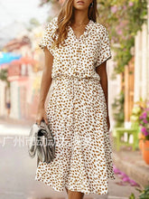 Load image into Gallery viewer, Polka Leopard Print Shirt Dress
