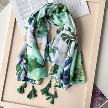 Load image into Gallery viewer, Green Floral Scarf
