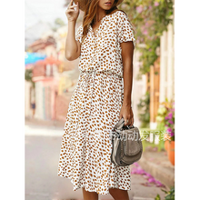 Load image into Gallery viewer, Polka Leopard Print Shirt Dress
