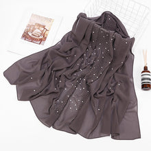 Load image into Gallery viewer, Plain Bubble Pearl Chiffon Scarf

