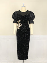 Load image into Gallery viewer, Sequin Black Sparkly Dress
