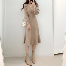 Load image into Gallery viewer, Long Sleeve Slim Women Midi Dress
