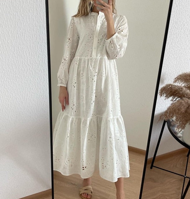 Elegant Embroidered Lace Dress