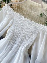 Load image into Gallery viewer, Smocked White Chiffon Dress
